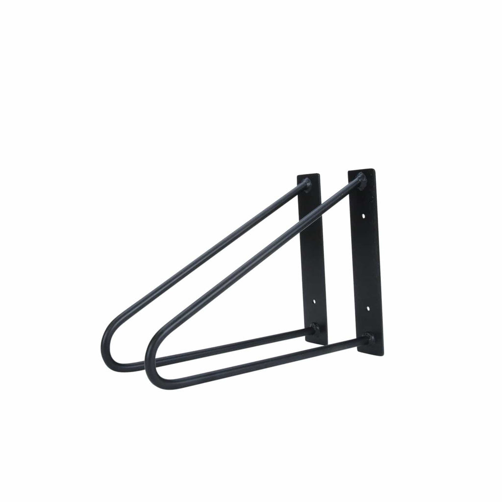 Bowes Raw Steel Shelf Bracket - Minimalist Hairpin Style