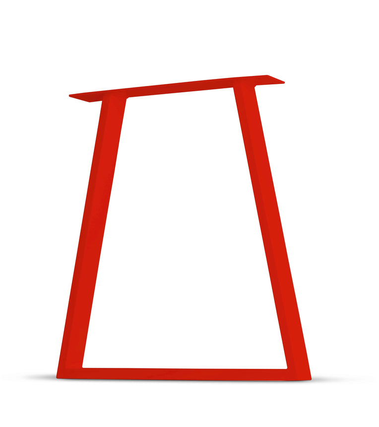 Trapezoid Tube Steel Table & Bench Leg - 3" x 1" Tube Steel - Lava Red