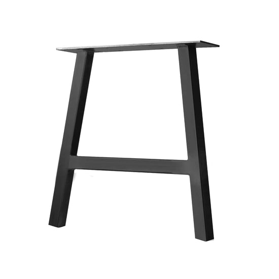 Semi Exact A-Frame Table & Bench Leg - 2" x 2" Tube Steel - 10" H, 10" W - Jet Black Satin Finish