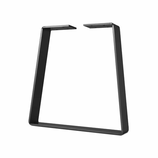 Semi Exact Bell-Shape Table & Bench Leg - 28" H, 30" W - 2.5" x 0.375" Heavy-Duty Flat Bar - Jet Black Satin Finish