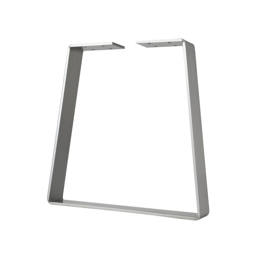 Semi Exact Bell-Shape Table & Bench Leg - 28" H, 30" W - 2.5" x 0.375" Heavy-Duty Flat Bar - Clear Coat Finish