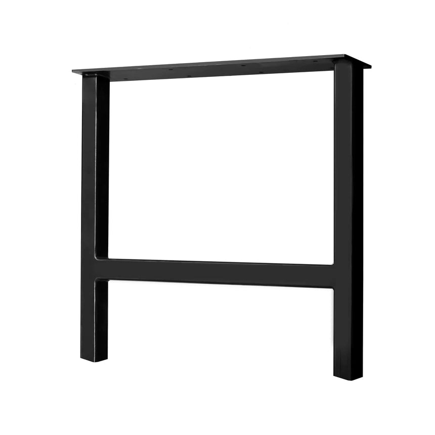H-Frame Tube Steel Table & Bench Leg - 2" x 2" Tube Steel - Jet Black Satin