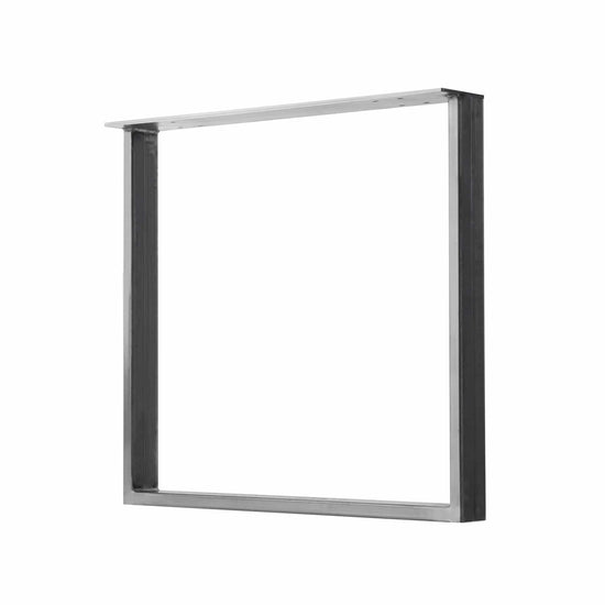 Semi Exact Square Table & Bench Leg - 3" x 1" Tube Steel - 36" H, 40" W - Clear Coat Finish