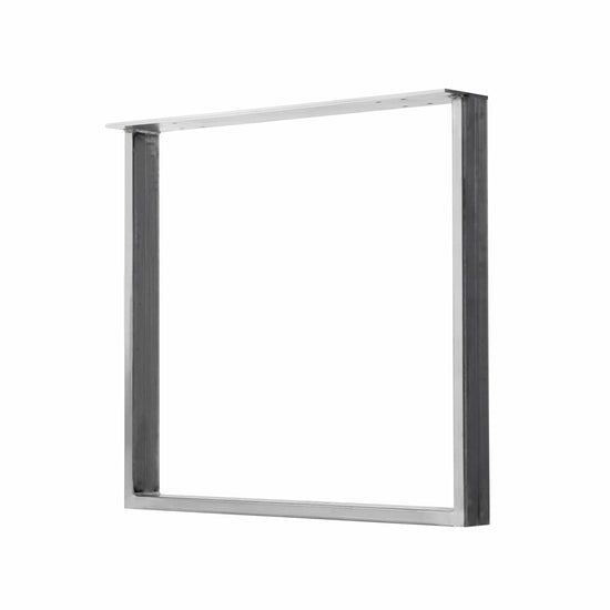 Semi Exact Square Table & Bench Leg - 3" x 1" Tube Steel - 40" H, 40" W - Raw Steel Finish