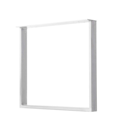 Semi Exact Square Table & Bench Leg - 3" x 1" Tube Steel - 15" H, 40" W - White Finish