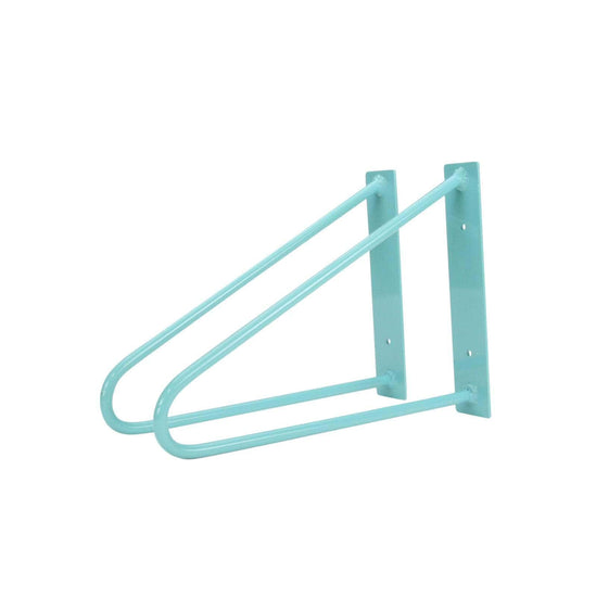 DIY Hairpin Legs Shelf Brackets Pair of Original Hairpin Shelf Brackets | Floating Desk Brackets - Turquoise